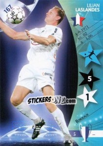 Sticker Lilian Laslandes - UEFA Champions League 2006-2007. Trading Cards Game n. 167 - Panini