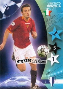 Sticker Vincenzo Montella - UEFA Champions League 2006-2007. Trading Cards Game n. 171 - Panini