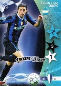Sticker Hernan Jorge Crespo - UEFA Champions League 2006-2007. Trading Cards Game n. 178 - Panini