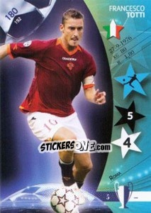 Sticker Francesco Totti - UEFA Champions League 2006-2007. Trading Cards Game n. 180 - Panini