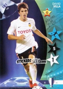 Sticker David Villa - UEFA Champions League 2006-2007. Trading Cards Game n. 181 - Panini