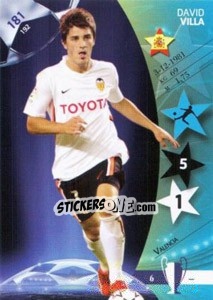 Sticker David Villa - UEFA Champions League 2006-2007. Trading Cards Game - Panini