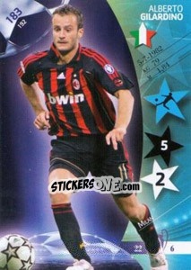 Sticker Alberto Gilardino - UEFA Champions League 2006-2007. Trading Cards Game n. 183 - Panini