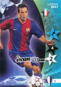 Sticker Ludovic Giuly - UEFA Champions League 2006-2007. Trading Cards Game n. 186 - Panini