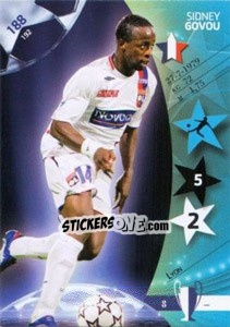 Sticker Sidney Govou - UEFA Champions League 2006-2007. Trading Cards Game n. 188 - Panini