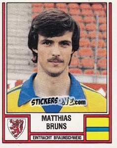 Cromo Matthias Bruns - German Football Bundesliga 1981-1982 - Panini