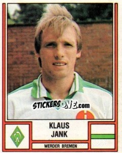 Cromo Klaus Jank - German Football Bundesliga 1981-1982 - Panini