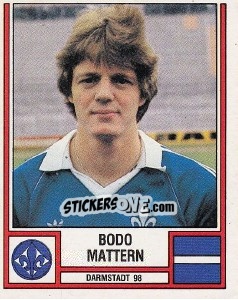 Cromo Bodo Mattern - German Football Bundesliga 1981-1982 - Panini