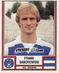Cromo Frank Saborowski - German Football Bundesliga 1981-1982 - Panini