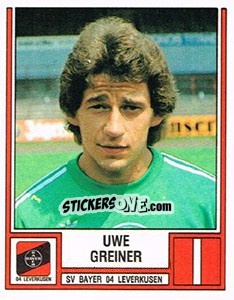 Sticker Uwe Greiner - German Football Bundesliga 1981-1982 n. 252 - Panini