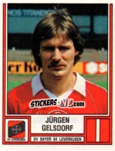 Cromo Jürgen Gelsdorf - German Football Bundesliga 1981-1982 - Panini