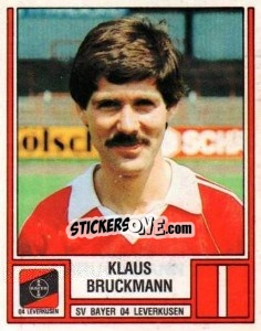 Cromo Klaus Bruckmann - German Football Bundesliga 1981-1982 - Panini