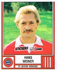 Cromo Hans Weiner - German Football Bundesliga 1981-1982 - Panini
