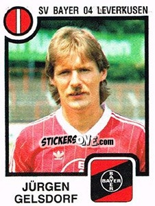 Sticker Jurgen Gelsdorf - German Football Bundesliga 1983-1984 - Panini
