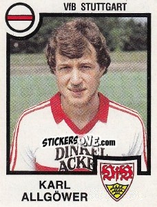 Sticker Karl Allgower - German Football Bundesliga 1983-1984 n. 344 - Panini