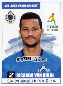 Sticker Ricardo Van Rhijn - Belgian Pro League 2016-2017 - Panini