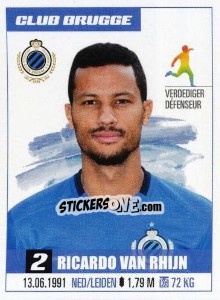 Sticker Ricardo Van Rhijn - Belgian Pro League 2016-2017 n. 23 - Panini