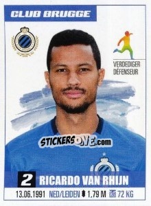 Cromo Ricardo Van Rhijn - Belgian Pro League 2016-2017 - Panini