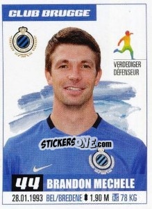 Sticker Brandon Mechele - Belgian Pro League 2016-2017 n. 24 - Panini
