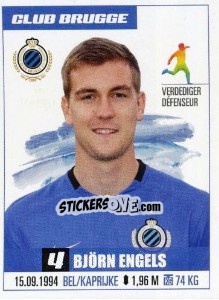 Sticker Björn Engels - Belgian Pro League 2016-2017 - Panini