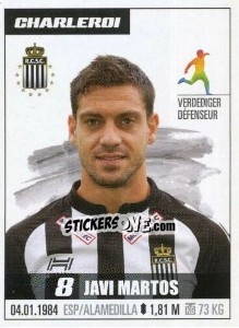 Cromo Javi Martos - Belgian Pro League 2016-2017 - Panini