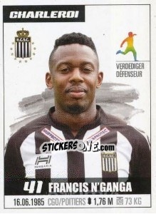 Cromo Francis N'Ganga - Belgian Pro League 2016-2017 - Panini