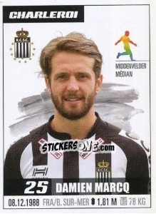 Cromo Damien Marcq - Belgian Pro League 2016-2017 - Panini