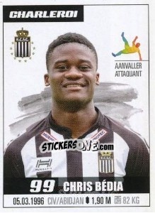 Cromo Chris Bédia - Belgian Pro League 2016-2017 - Panini