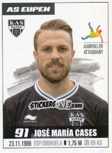 Sticker José Maria Cases - Belgian Pro League 2016-2017 - Panini