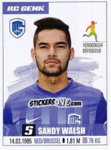 Sticker Sandy Walsh - Belgian Pro League 2016-2017 n. 101 - Panini
