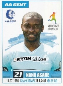 Cromo Nana Asare - Belgian Pro League 2016-2017 n. 123 - Panini