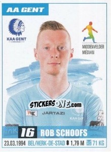 Sticker Rob Schoofs - Belgian Pro League 2016-2017 - Panini