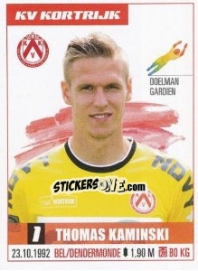 Cromo Thomas Kaminski - Belgian Pro League 2016-2017 - Panini