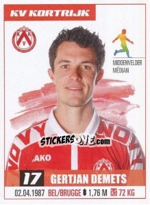 Sticker Gertjan Demets - Belgian Pro League 2016-2017 - Panini