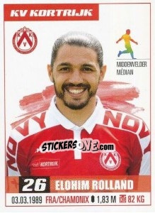 Cromo Elohim Rolland - Belgian Pro League 2016-2017 - Panini