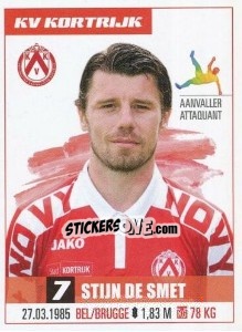 Sticker Stijn De Smet - Belgian Pro League 2016-2017 - Panini