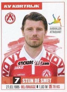 Sticker Stijn De Smet - Belgian Pro League 2016-2017 n. 170 - Panini