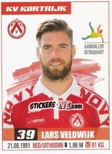 Figurina Lars Veldwijk - Belgian Pro League 2016-2017 - Panini