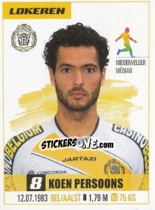 Sticker Koen Persoons - Belgian Pro League 2016-2017 n. 183 - Panini