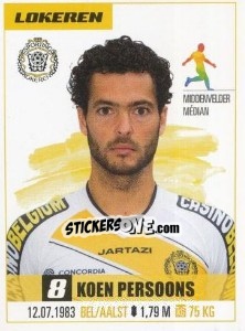 Figurina Koen Persoons - Belgian Pro League 2016-2017 - Panini