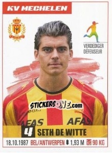 Sticker Seth De Witte - Belgian Pro League 2016-2017 n. 199 - Panini
