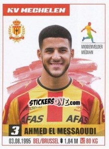 Cromo Ahmed El Messaoudi - Belgian Pro League 2016-2017 - Panini