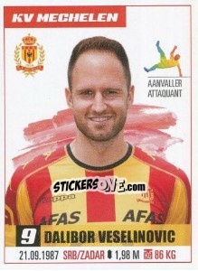 Cromo Dalibor Veselinovic - Belgian Pro League 2016-2017 n. 211 - Panini