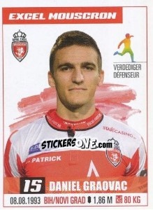 Sticker Danijel Graovac - Belgian Pro League 2016-2017 - Panini