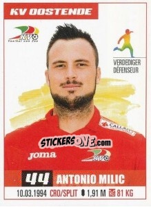 Sticker Antonio Milic - Belgian Pro League 2016-2017 n. 256 - Panini