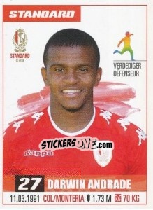 Sticker Darwin Andrade - Belgian Pro League 2016-2017 - Panini