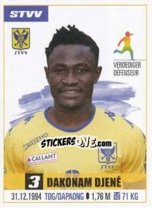 Sticker Dakonam Djené - Belgian Pro League 2016-2017 n. 292 - Panini