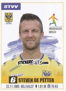 Sticker Steven De Petter - Belgian Pro League 2016-2017 - Panini