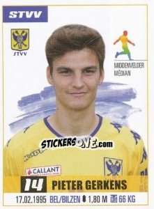 Cromo Pieter Gerkens - Belgian Pro League 2016-2017 - Panini