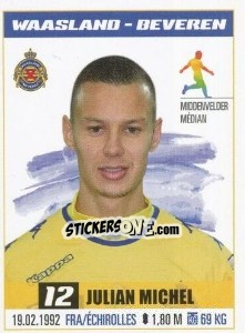 Cromo Julian Michel - Belgian Pro League 2016-2017 - Panini